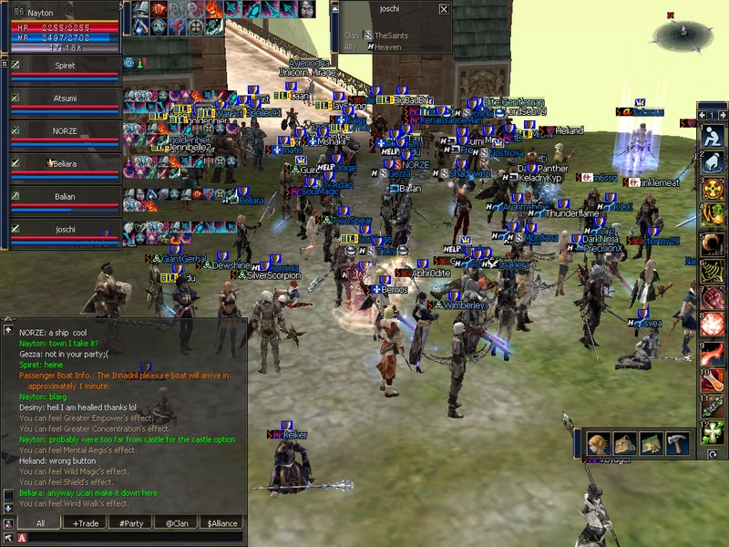 Batalha de clãs durante Siege no L2 Oak